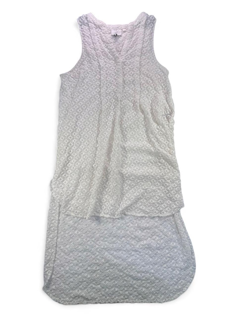 HD in Paris Ivory Sheer Eyelet High Low Dress Women’s Size M Romantic Boho